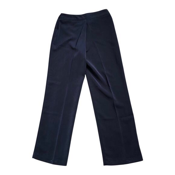 BAY STUDIO Womens Petite Size 8P Fits 6P Navy Blue Career Dress Pants 28" Inseam - Picture 2 of 4